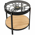 table-d-appoint-ronde-avec-horloge-en-metal-et-verre-couleur-noire-et-transparente-ptfvj11594ka